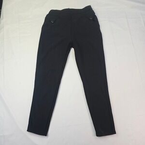 I Believe Fleece Lined Pants Women's Size Large Black Tapered Leg Pocket Detail